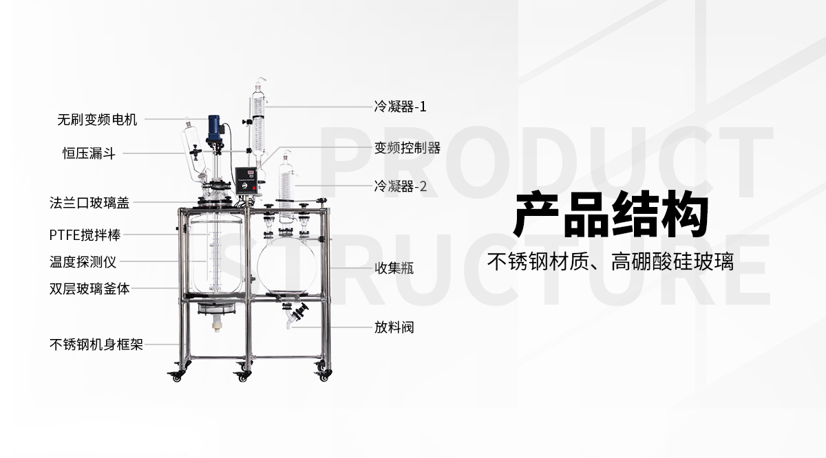 100L Glass Crystallization Filter Reactor for CBD Crystal