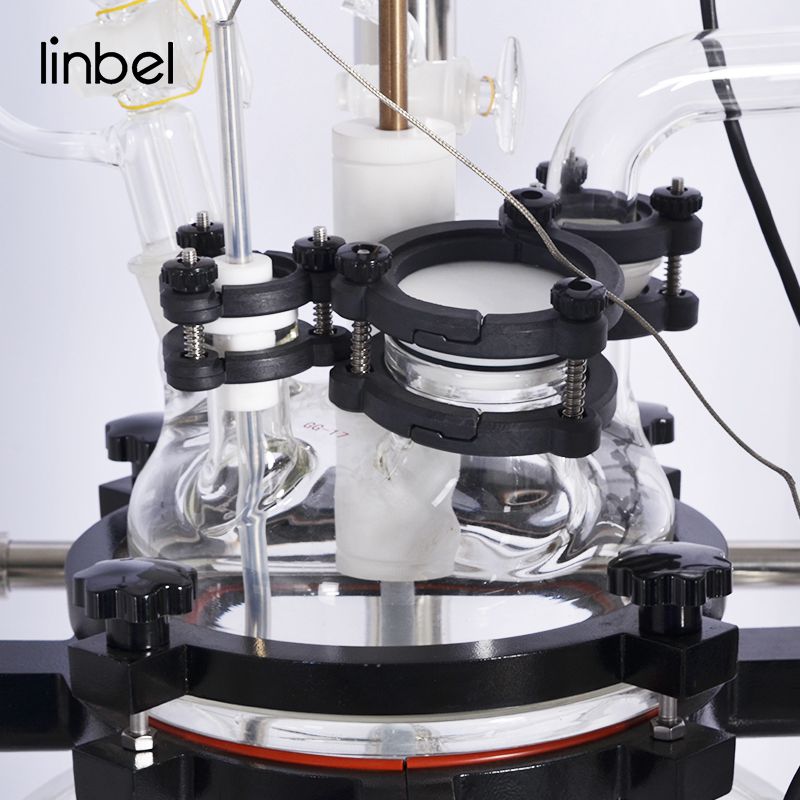 结晶过滤反应釜 实验室50L组合釜 双层玻璃釜体砂芯过滤